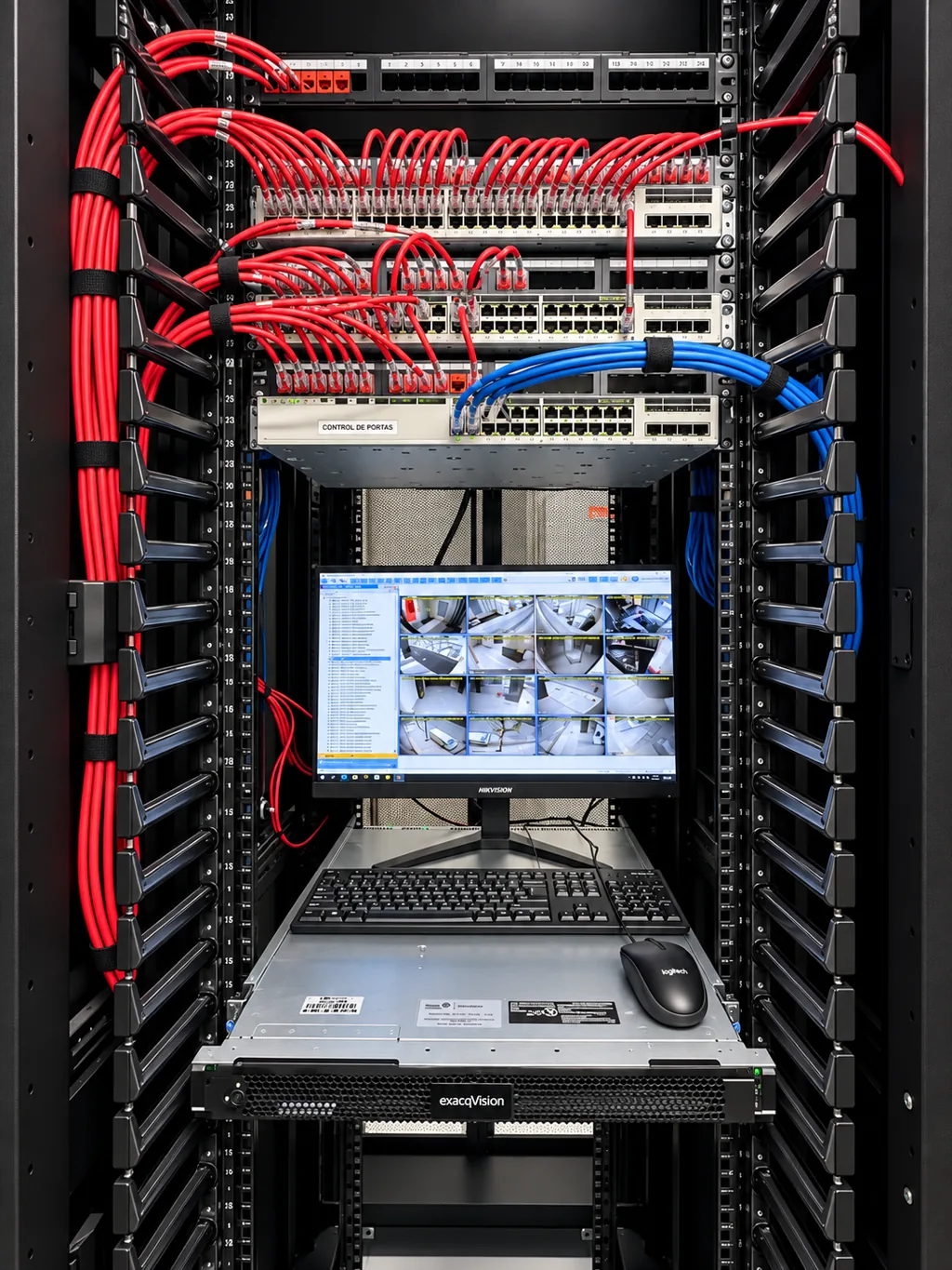 Rack de videovigilancia instalado por SoniVisión en el Banco Popular, Edificio Central